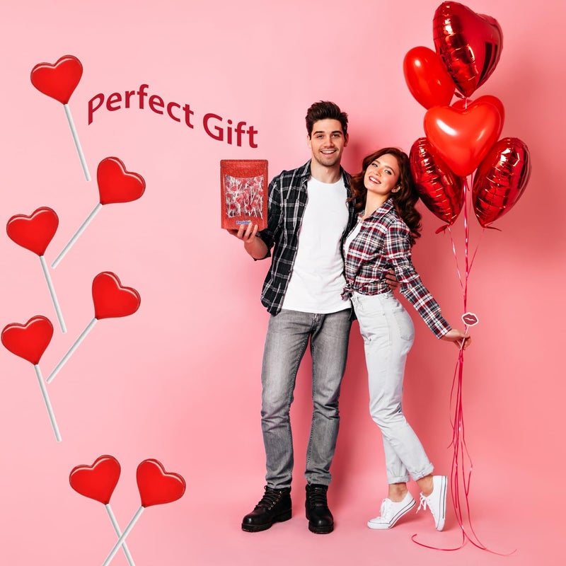 Fruidles Valentines Day Lollipops Mini Red Heart Shaped Strawberry Flavored Lollipop, Individually Wrapped, 5g Lollipops (400 Lollipops) - Image 4